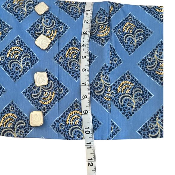 Veronica Beard Ziene Linen Blend Bustier Top In Light Blue Multi Size 12 - Picture 8 of 12